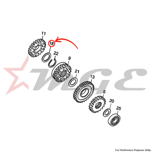 Washer, Spline, 20mm For Honda CBF125 - Reference Part Number - #90453-KVS-900, # 90453-KWF-900