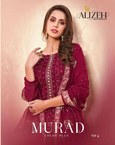 Alizeh Murad Vol-4 Color Plus Georgette Fancy Work Salwar Suits Catalog