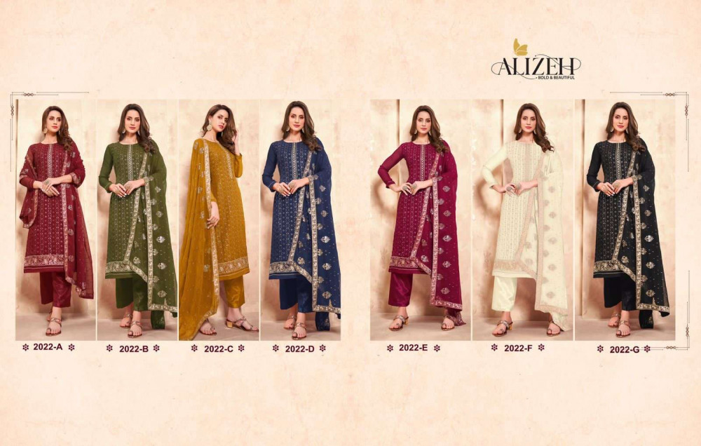Alizeh Murad Vol-4 Color Plus Georgette Fancy Work Salwar Suits Catalog