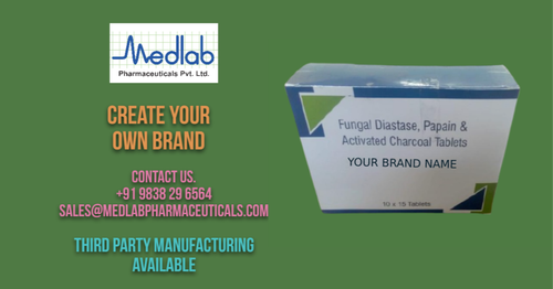 Fungal Diastase Pepain  Activated Charcoal Tablets third party manufacturing