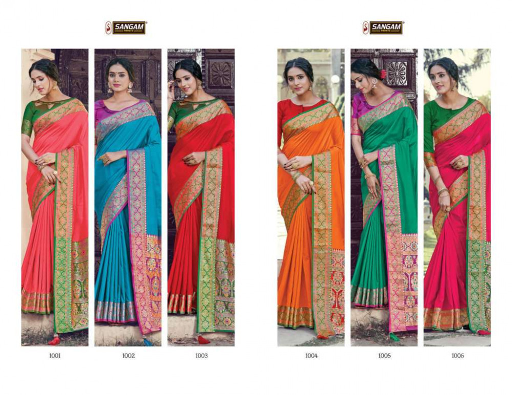 Sangam Prints Sea Silk Pure Soft Silk Saree Catalog Wholesale