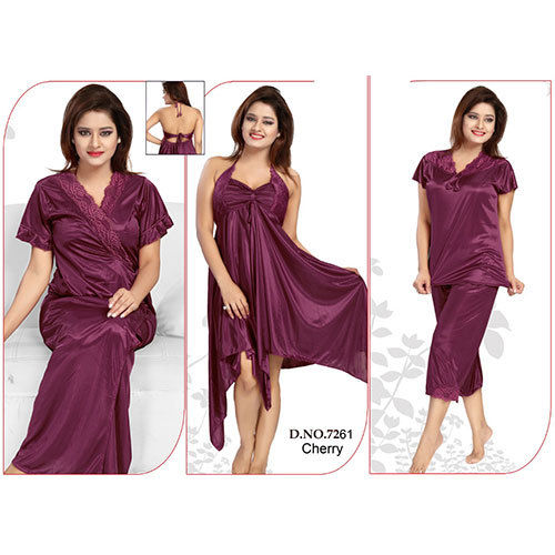 Cherry Colour 4 Piece Nighty