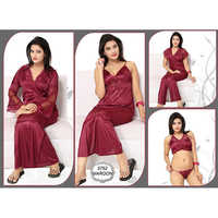 Ellegant 6 Piece Maroon Nighty