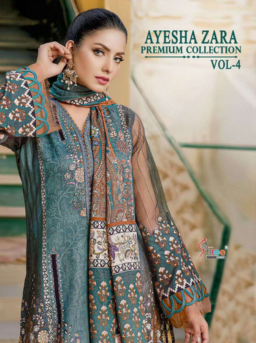 Shree Fabs Ayesha Zara Premium Collection Vol-4 Pakistani Cotton Salwar Suits Catalog