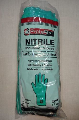 Green Protostar Chemical Nitrile Flockline Gloves