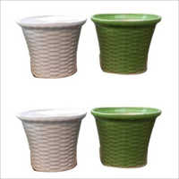 Ceramic Rama Green Round Flower Pot