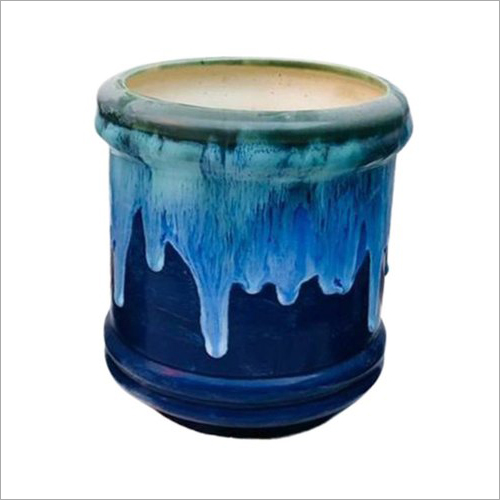 Ceramic Navy Blue Painted Flower Pot