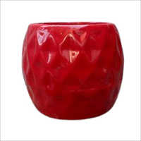 Ceramic Red Round Flower Pot