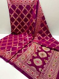 Banarsi dupion silk gold zari weaved designer saree