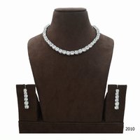 American Diamond Necklace Set With Beautiful American Diamond Work
