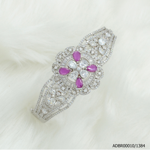 American Diamond White Rodiumplated Bracelet By Emerald NX