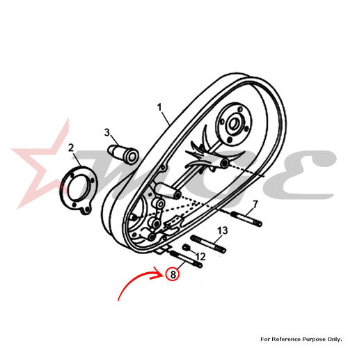 As Per Photo Stud - Chaincase Fixing (Inches) For Royal Enfield - Reference Part Number - #140312