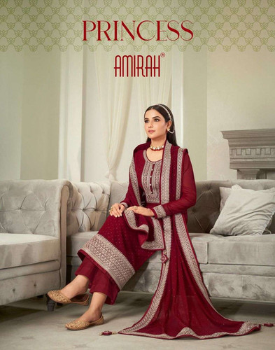Amirah Princess Fine Georgette Straight Salwar Kameez Catalog