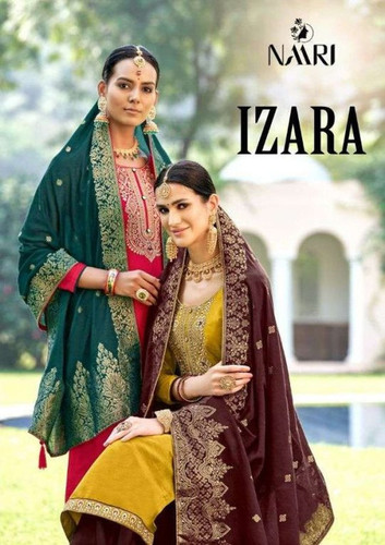 Naari Izara Straight Parampara Silk With Sequance Work Salwar Suits Catalog