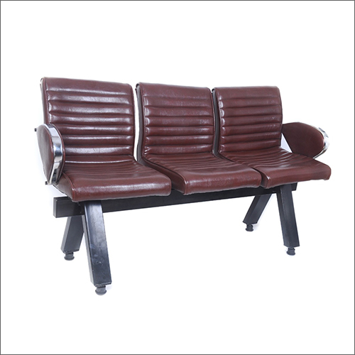 Eco-Friendly Maroon Leather Multi Seater Chair