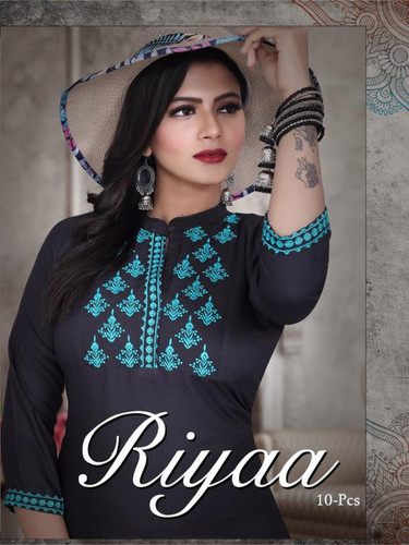 Riyaa Casual Wear Printed Kurti Catalog Collection