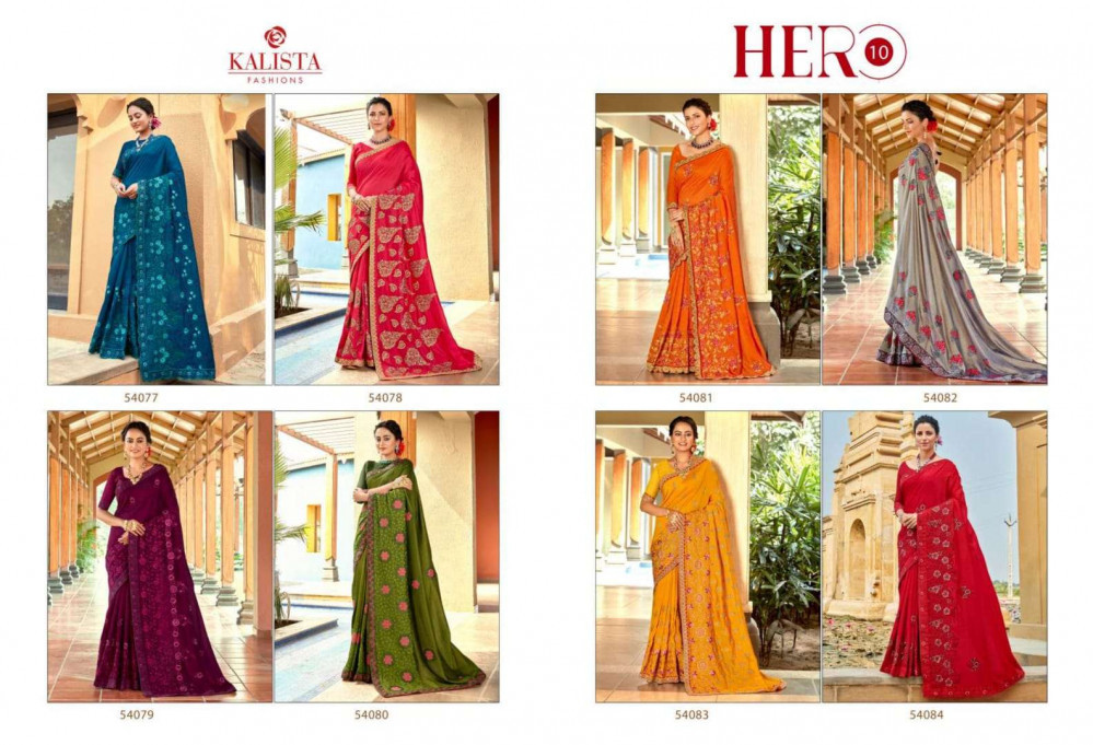 Kalista Hero Vol-10 Vichitra Fancy Work Saree Catalog Collection