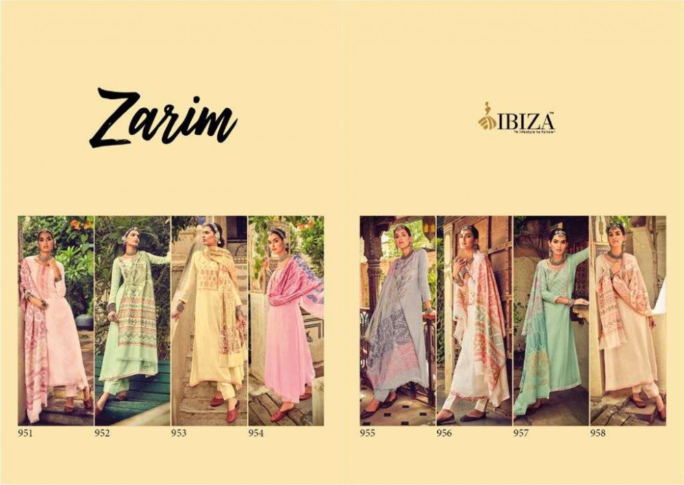 Ibiza Zarim Pure Silk Satin Pattern With Delicate Embroidery Salwar Suits Catalog