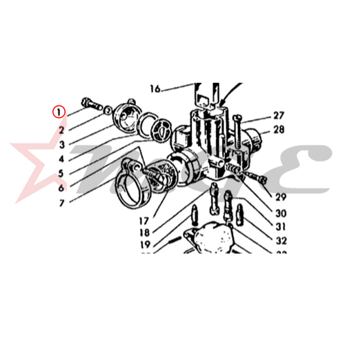 Lambretta GP 150/125/200 - Carburetter Screw - Reference Part Number - #00412341