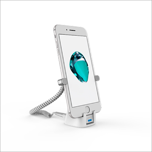 Mobile Security Display Stand - Acrylic Material, Bracket Type Holder, White Color | Designed for Mobile Security and Display Efficiency