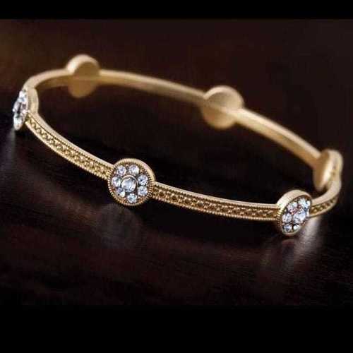 Real Diamond studded Gold Bangles