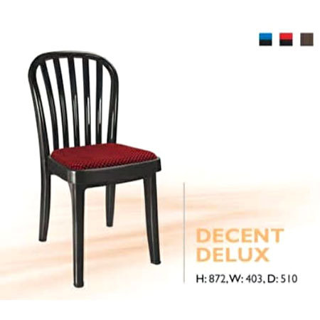 Decent Delux Cushion Plastic Chair By CLASSIC FURNITURE