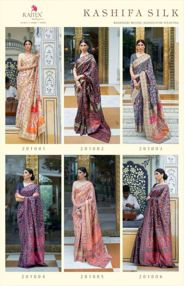 Rajtex Kashifa Silk Kashmiri Modal Handloom Weaving Saree Catalog