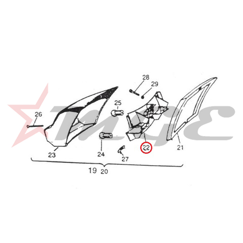 Vespa PX LML Star NV - Tail Lamp Bulb Holder - Reference Part Number - #C-1712003