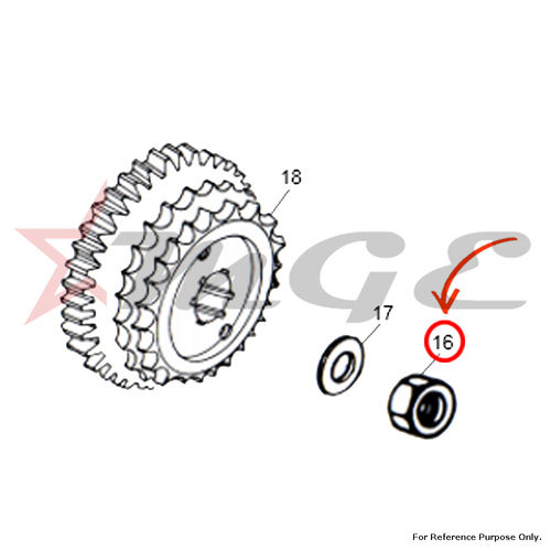 As Per Photo Nut M22 X 1.5 For Royal Enfield - Reference Part Number - #502003/a