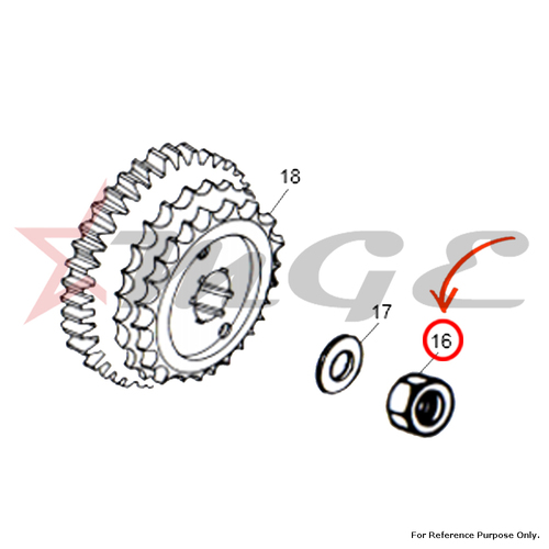 Nut M22 X 1.5 For Royal Enfield - Reference Part Number - #502003/A