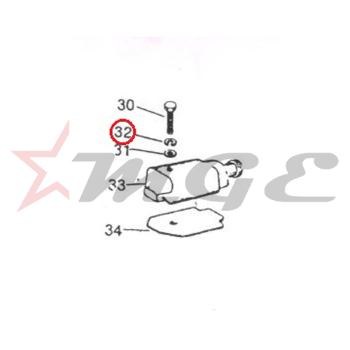 Vespa PX LML Star NV - Plain Washer For Glovebox Tray - Reference Part Number - #S-3054