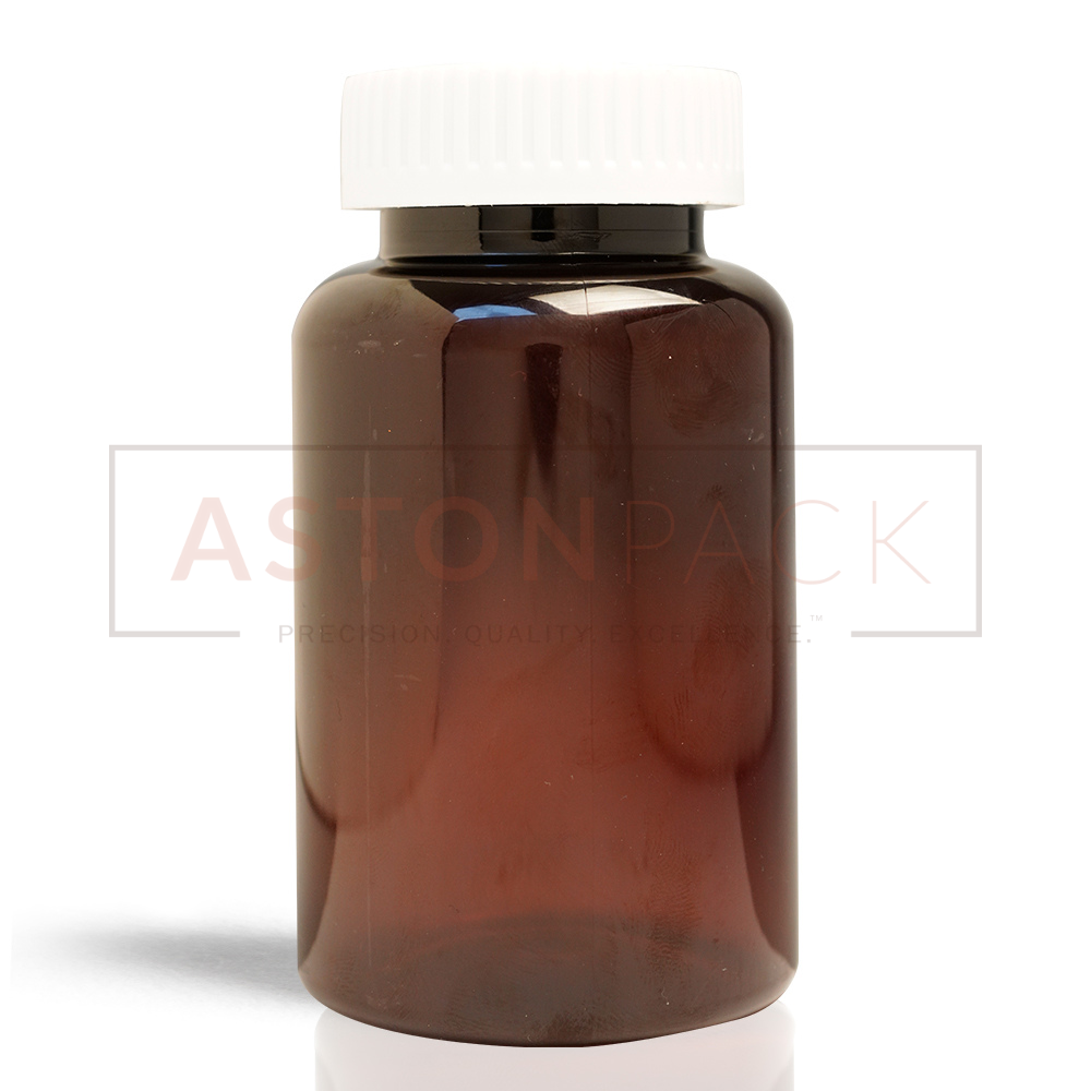 PET Tablet / Capsule Round Amber Packer Bottle - 500ml