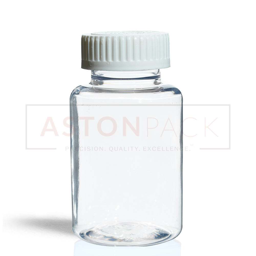 PET Tablet / Capsule Round Clear Packer Bottle - 175ml