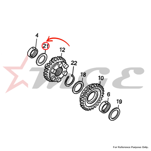 Washer, Thrust, 17mm For Honda CBF125 - Reference Part Number - #90458-KVS-900, #90458-KWF-900