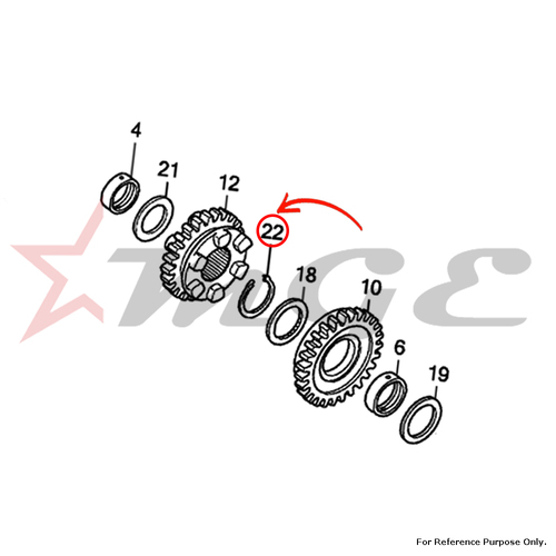 Set Ring, 20mm For Honda CBF125 - Reference Part Number - #90605-KWF-900, #90605-KVS-900