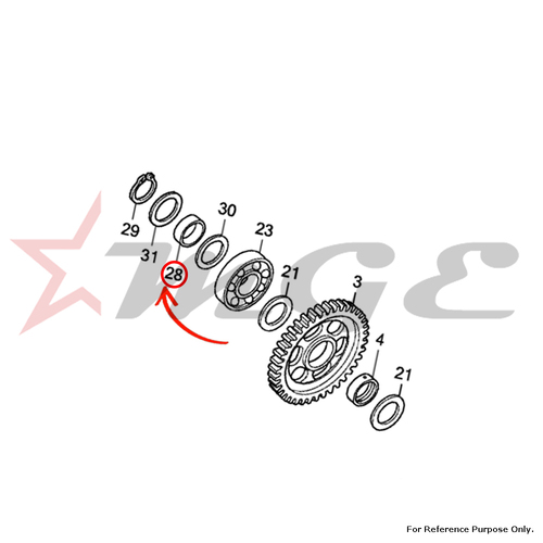 Bush, 17mm For Honda CBF125 - Reference Part Number - #28232-KWF-940