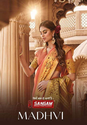 Sangam Prints Madhvi Cotton Weaving Saree