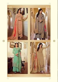 Glossy Rangoon Satin Georgette Embroidery With Swarovski Work Suits