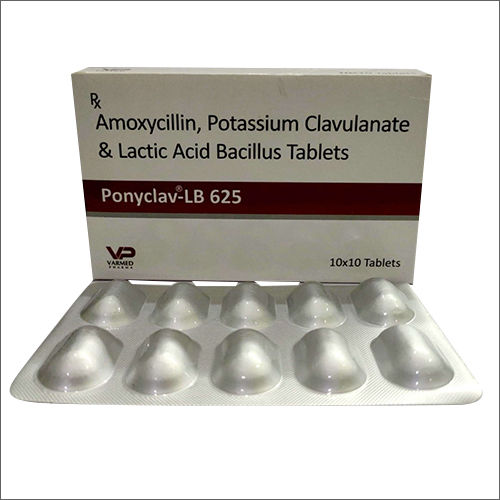 Amoxycillin Potassium Clavulanate And Lactic Acid Bacillus Tablets PONYCLAV-LB 625