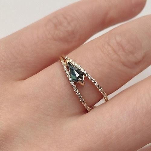 Real Diamond And Synthetic Colour Stone Ring