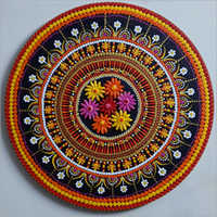 18inches Glossy Finish Dot Designing Floral Painting