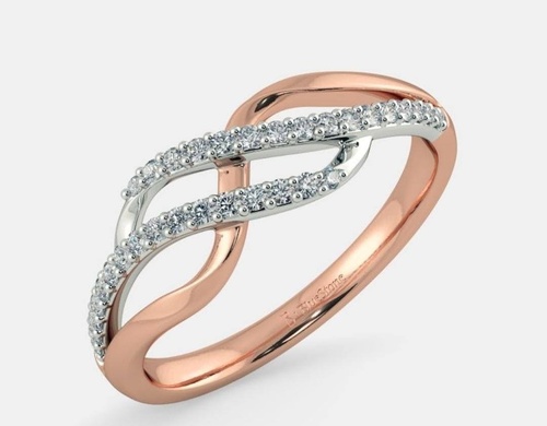 Real Diamond Designer Rose Gold Ring