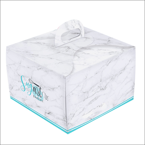 Paper Gift Cake Printed Packaging Box With Handle