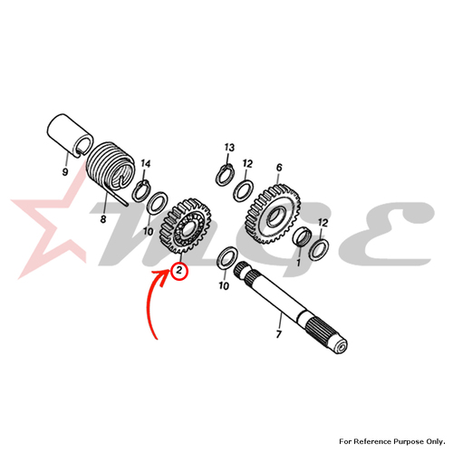 Pinion, Kick Starter(24t) For Honda CBF125 - Reference Part Number - #28211-KRM-840, #28211-KWF-900