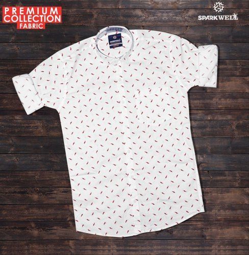 Men White Printed Shirt