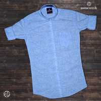 Mens Sky Blue Printed Shirt