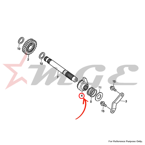 Ratchet, Starter For Honda CBF125 - Reference Part Number - #28221-KRM-840