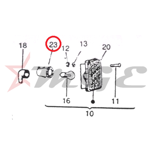 Vespa PX LML Star NV - Bulb Holder T.S.L Front - Reference Part Number - #D-1003