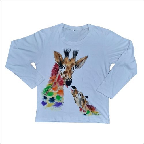 White Giraffe Printed T-Shirt