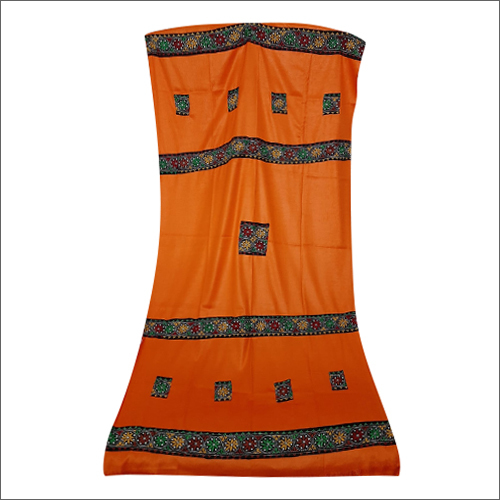 Ladies Orange Kantha Applique Shawl Size: Different Available